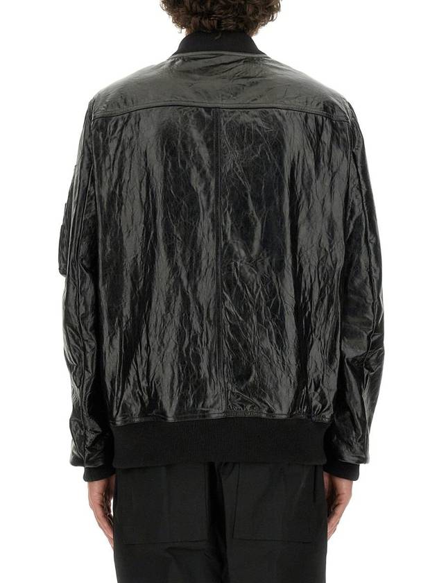 Rick Owens Leather Bomber Jacket - RICK OWENS - BALAAN 4