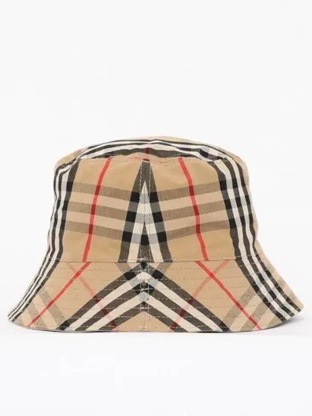 Kids Check Reversible Bucket Hat Beige - BURBERRY - BALAAN 2