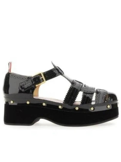 Soft Patent Fisherman Clog Sandals Black - THOM BROWNE - BALAAN 2