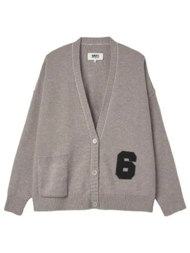 MM6 logo patch cardigan melange gray - MAISON MARGIELA - BALAAN 1