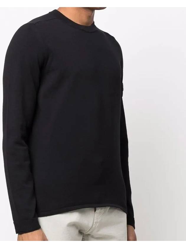 Wappen Patch Crew Neck Knit Top Navy - STONE ISLAND - BALAAN 4