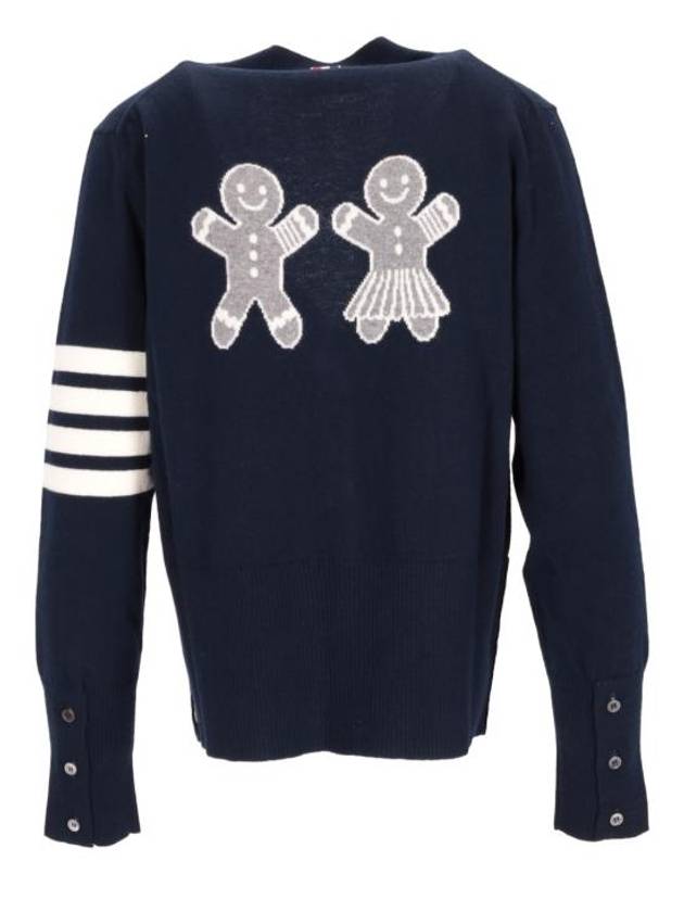 Intarsia classic cardigan navy - THOM BROWNE - BALAAN 5