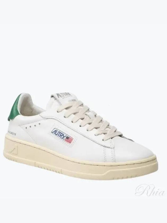 Dallas Green Tab Leather Low Top Sneakers White - AUTRY - BALAAN 2