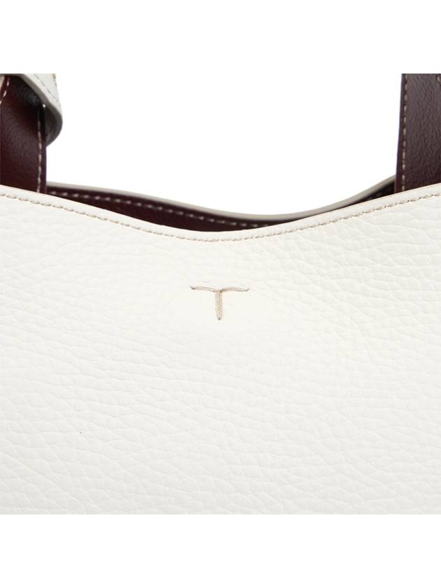 Logo Charm Leather Micro Tote Bag White - TOD'S - BALAAN 9