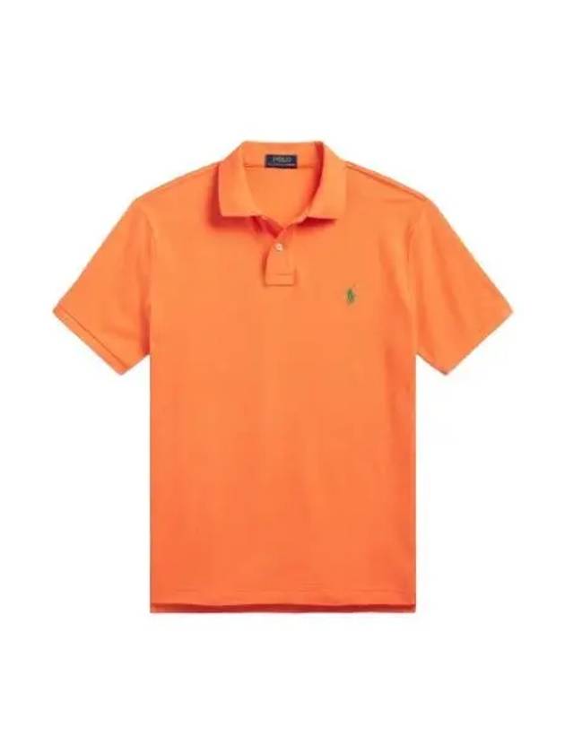 Embroidered Green Pony Slim Fit Polo Shirt Orange - POLO RALPH LAUREN - BALAAN 2