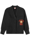 Varsity Graphic Molleton Cotton Cardigan Black - KENZO - BALAAN 1