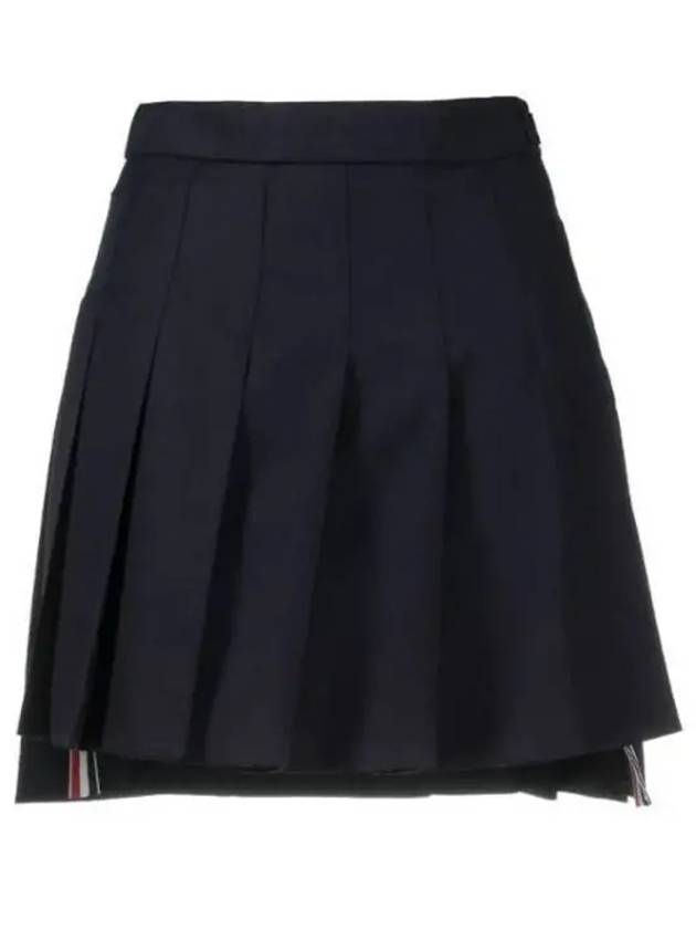 RMB Wool Mini Pleated Skirt Navy - THOM BROWNE - BALAAN 2