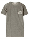 Double Logo Patch Short Sleeve T-Shirt Grey - MONCLER - BALAAN 2