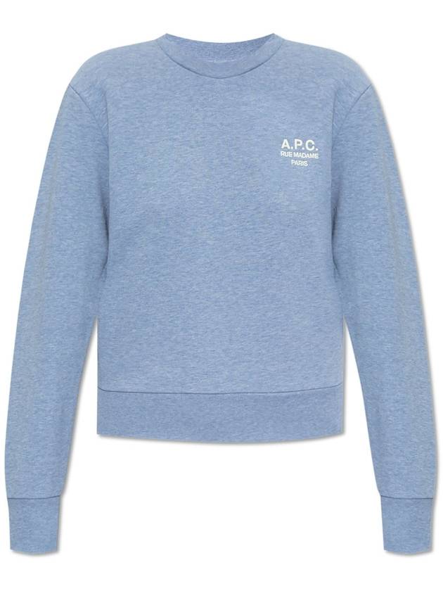 Rue Madame Cotton Sweatshirt Blue - A.P.C. - BALAAN 3