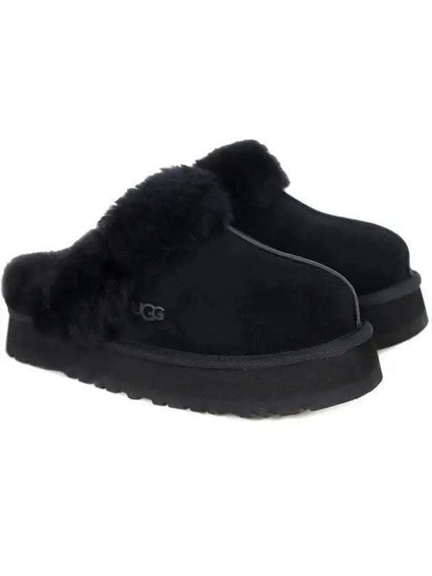 Women's Diskett Fleece Platform Slippers Black - UGG - BALAAN 3