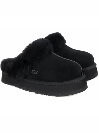 Women's Diskett Fleece Platform Slippers Black - UGG - BALAAN 2