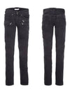 Multi-Pocket Washed Skinny Jeans Black - BALMAIN - BALAAN 3