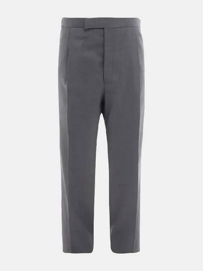 Wool Pique Shooting Single Pleat Straight Pants Medium Grey - THOM BROWNE - BALAAN 2