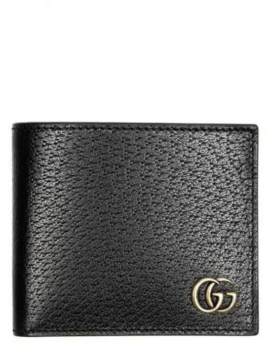 GG Marmont Leather Bi Fold Wallet Black Gold - GUCCI - BALAAN 2