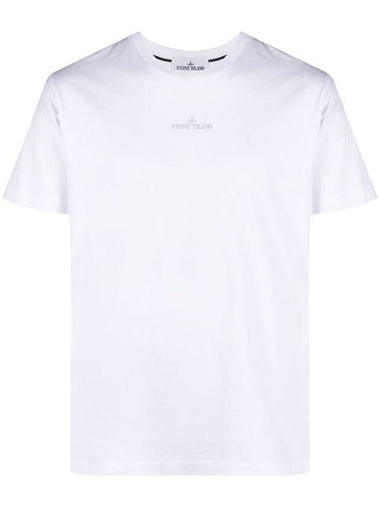 Small Logo Print Short Sleeve T-Shirt White - STONE ISLAND - BALAAN 1