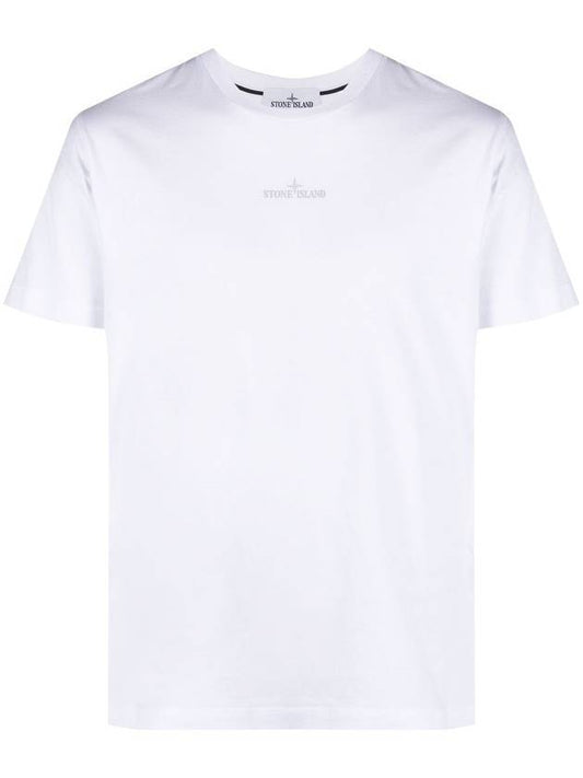 Small Logo Print Short Sleeve T-Shirt White - STONE ISLAND - BALAAN 1