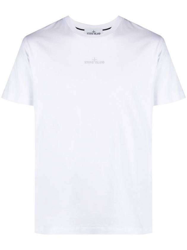 Small Logo Print Short Sleeve T-Shirt White - STONE ISLAND - BALAAN 1