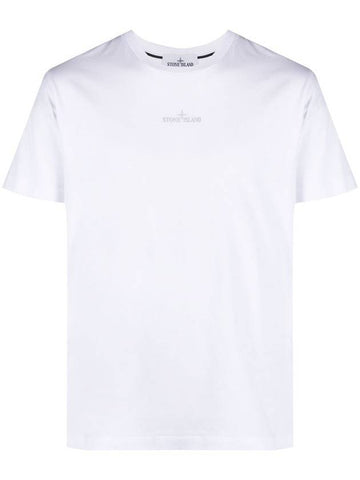 Small Logo Print Short Sleeve T-Shirt White - STONE ISLAND - BALAAN 1