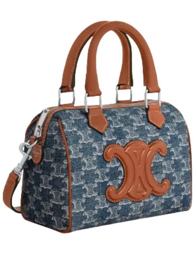 Small Boston Full Triomphe Denim Calfskin Cross Bag Denim - CELINE - BALAAN 2