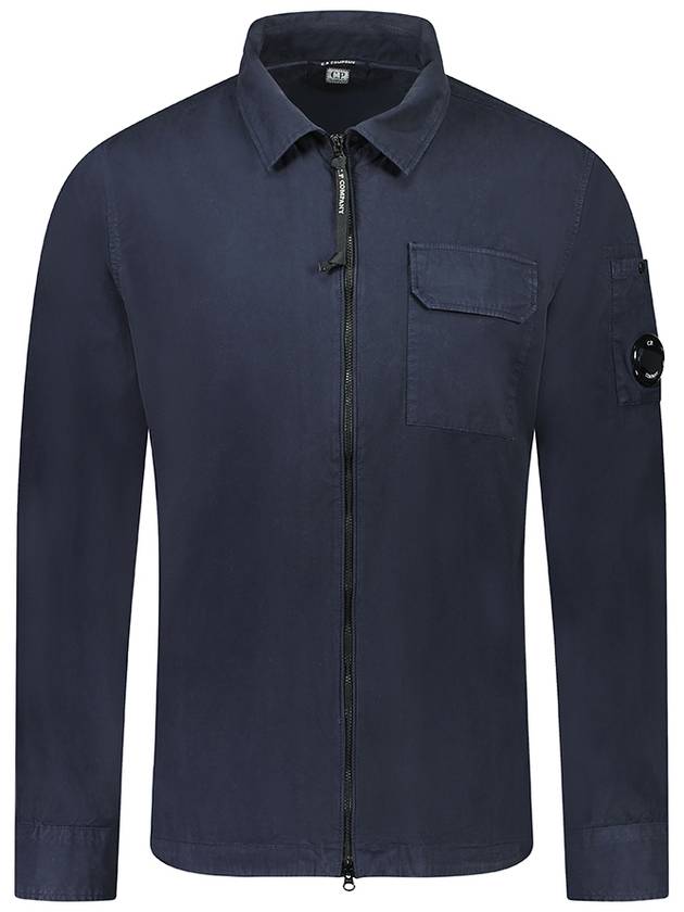 Full Zip Over Long Sleeve Shirt Blue - CP COMPANY - BALAAN 2