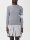 4-Bar Milano Stitch Crew Neck Knit Top Light Grey - THOM BROWNE - BALAAN 2