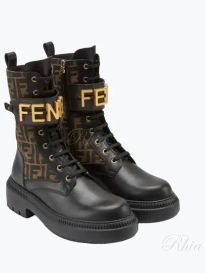 Fendigraphy Leather Worker Boots black Brown - FENDI - BALAAN 2