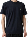 Logo Patch Short Sleeves T-Shirt Navy - STONE ISLAND - BALAAN 8