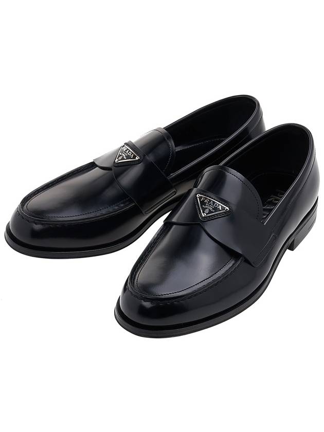 Brushed Leather Loafers Black - PRADA - BALAAN 2