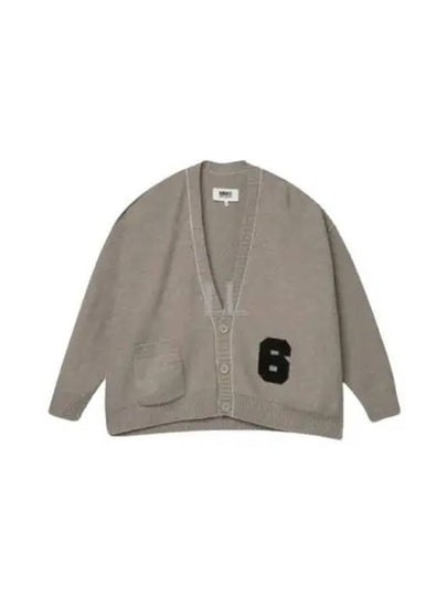 Number Patch Cardigan Grey Melange - MAISON MARGIELA - BALAAN 2