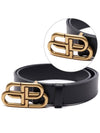 BB Logo Leather Belt Black - BALENCIAGA - BALAAN 2