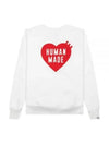 Heart Crew Neck Sweatshirt White - HUMAN MADE - BALAAN 2