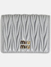 Matelasse Leather Half Wallet Pearl Grey - MIU MIU - BALAAN 2