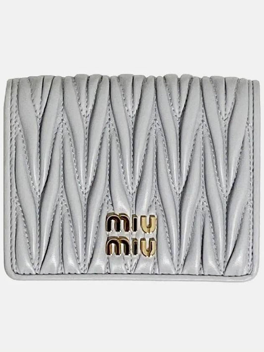 Matelasse Leather Half Wallet Pearl Grey - MIU MIU - BALAAN 2