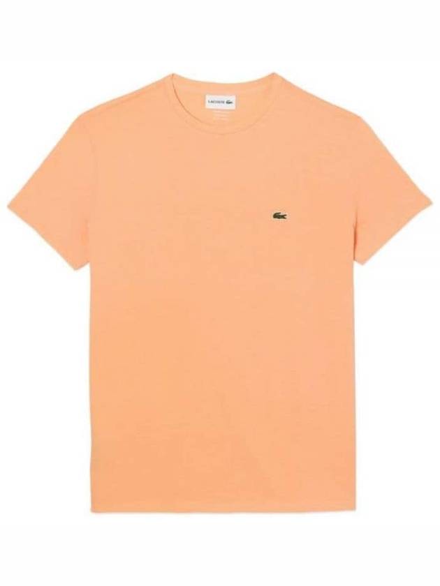 Crew Neck Pima Cotton Jersey Short Sleeve T-Shirt Light Orange - LACOSTE - BALAAN 2