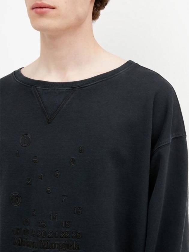 Numbering Logo Cotton Sweatshirt Black - MAISON MARGIELA - BALAAN 3