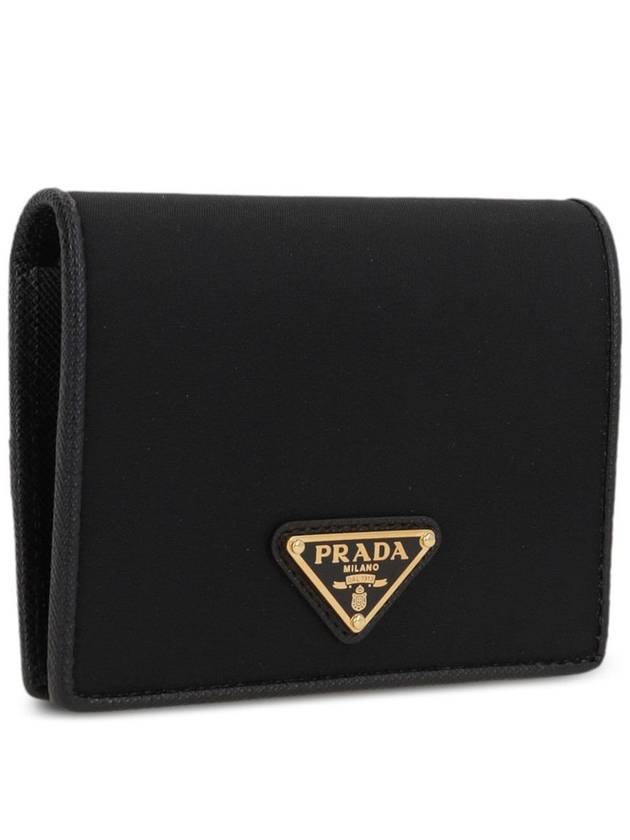 Logo Leather Half Wallet Black - PRADA - BALAAN 4