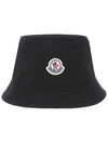 3B00052 57843 999 Women s Logo Patch Canvas Bucket Hat - MONCLER - BALAAN 1