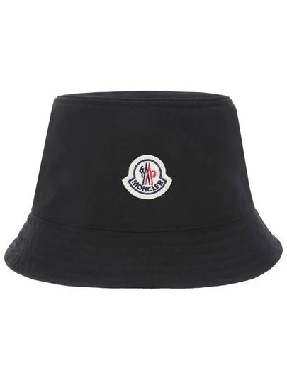 Logo Patch Canvas Bucket Hat Black - MONCLER - BALAAN 2