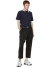 Versace Jeans Couture Black Wool Logo Ribbon Wide Trousers - VERSACE - BALAAN 4