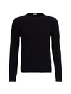 Men's Crewneck Cashmere Knit Top Black - SAINT LAURENT - BALAAN 1