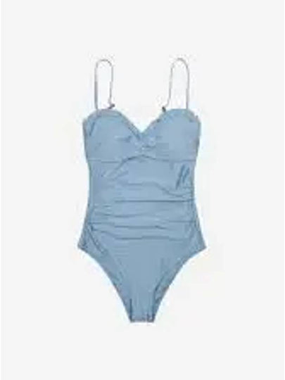 Gathered One-Piece Swimsuit Blue - GANNI - BALAAN 2