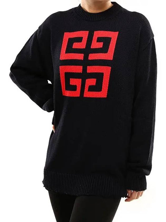 Red logo overknit dark navy BW903D4Z2E - GIVENCHY - BALAAN 2