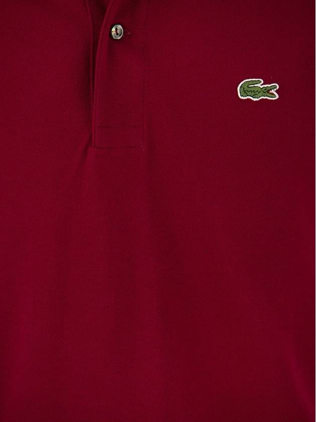 Men's Logo Classic Fit Cotton Short Sleeve Polo Shirt Burgundy - LACOSTE - BALAAN 5