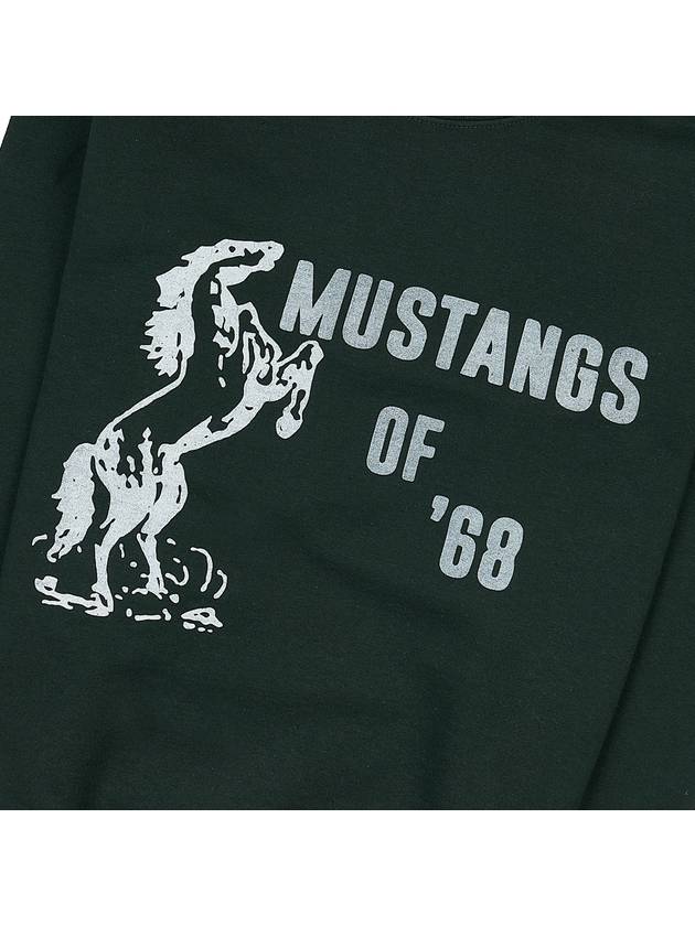 Wild Donkey Mustang cotton sweatshirt FR MUSTANGS FOREST GREEN - WILD DONKEY - BALAAN 6