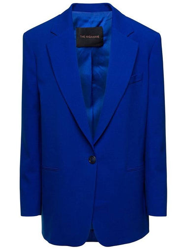 'Guia' Oversized Electric Blue Single-Breasted Jacket In Viscose Blend Woman - ANDAMANE - BALAAN 1