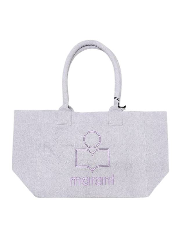 Yenky Zipper Logo Washed Cotton Tote Bag Lilac - ISABEL MARANT - BALAAN 1