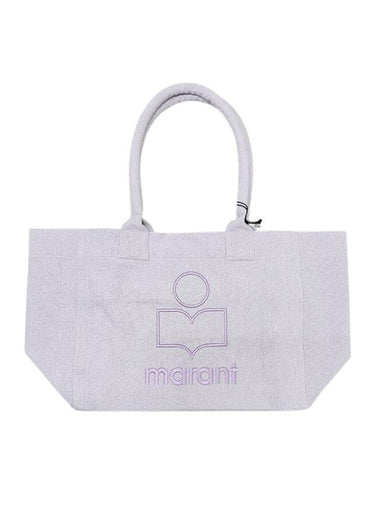 Yenky Zipper Logo Washed Cotton Tote Bag Lilac - ISABEL MARANT - BALAAN 1