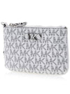 Monogram Logo Plaque Card Wallet White - MICHAEL KORS - BALAAN 3