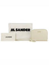 Logo Plaque Zip Round Calf Leather Coin Wallet Ivory - JIL SANDER - BALAAN 5