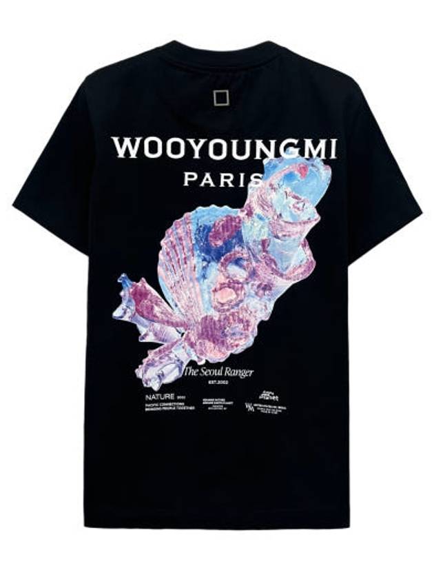 3D Coral Back Logo Short Sleeve T-Shirt Black - WOOYOUNGMI - BALAAN 4